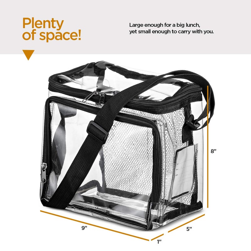 SP HOME GOODS Stadium Approved Clear Tote Bag with Adjustable Strap, Front Storage Compartment, and Mesh Pockets - See Through Zippered Clear lunch Bags for Work, School, Concerts - Image 4